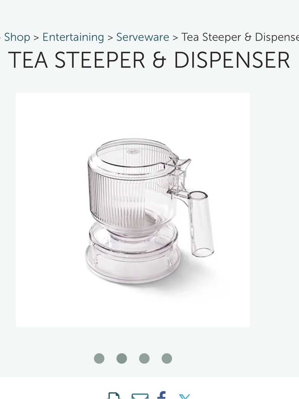 Pampered Chef Clear Acrylic Tea Steeper with Light Wood Lid